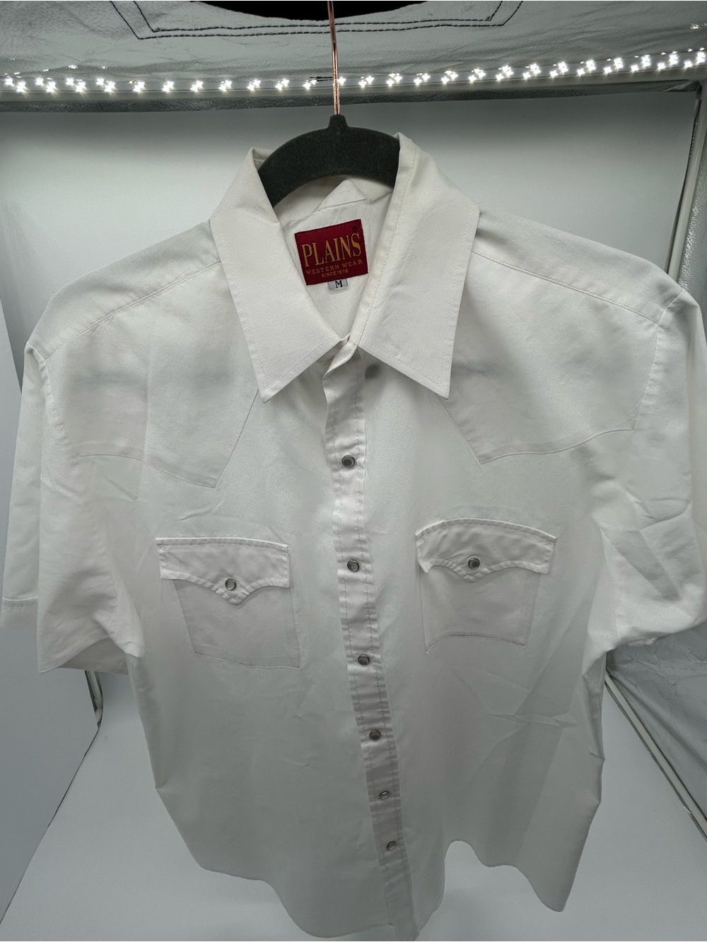 Vintage Plains Western Wear Short Sleeve Pearl Snap Shirt Medium